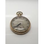 A gent's 9ct gold button wind pocket watch