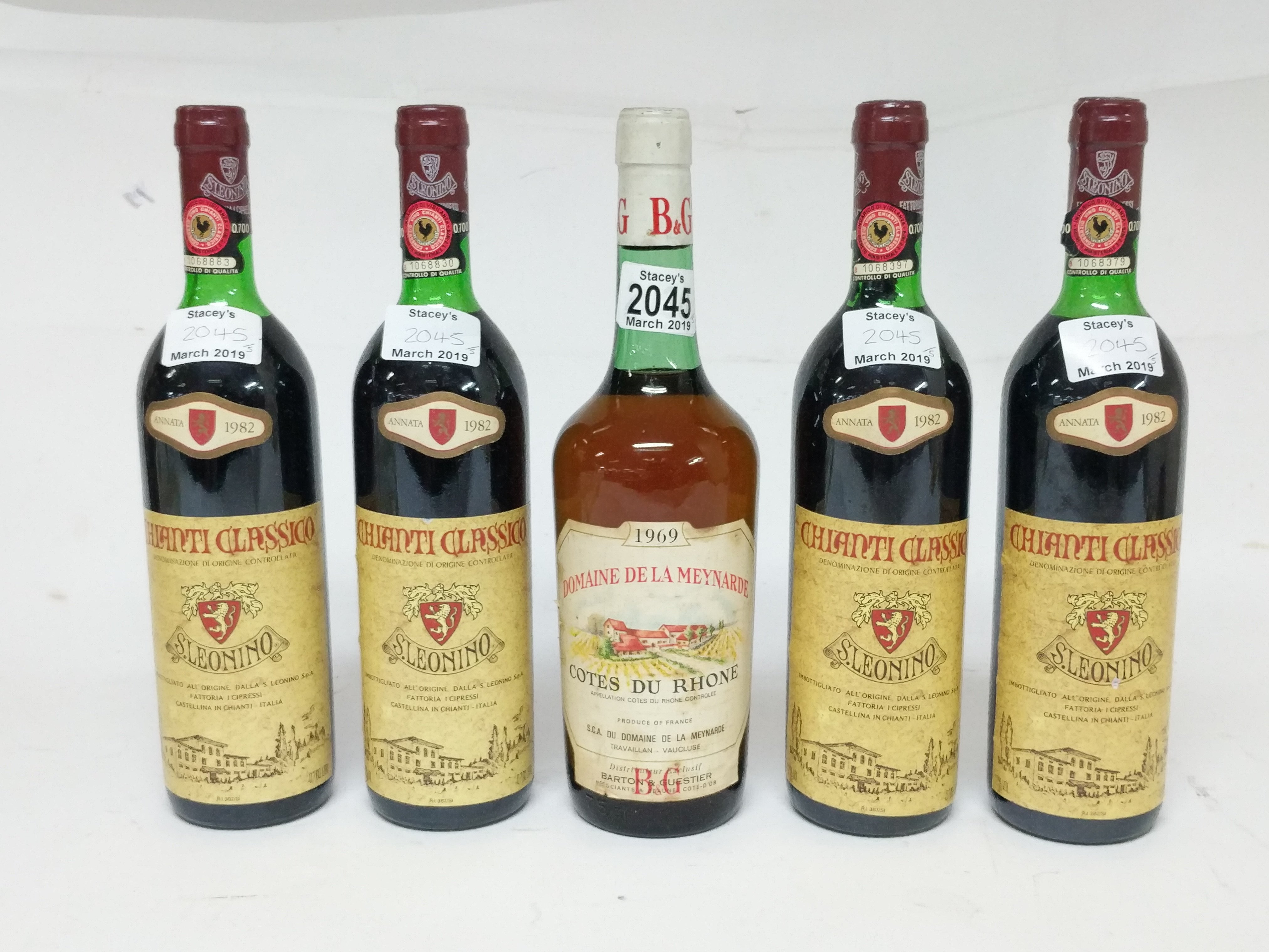 Four bottles of 1982 S.Leonino'Chianti Classico' a