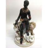 A large 19th century Meissen figure of Africa, dep