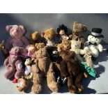 A box of Teddy bears and other plush toys