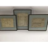 Three framed 19th Century stockbroker's paperwork