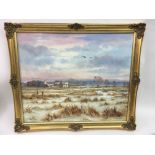 An original James Allen gilt framed oil on canvas