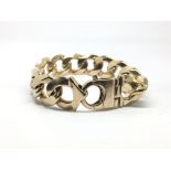 A gents 9ct gold bracelet, total weight approximat