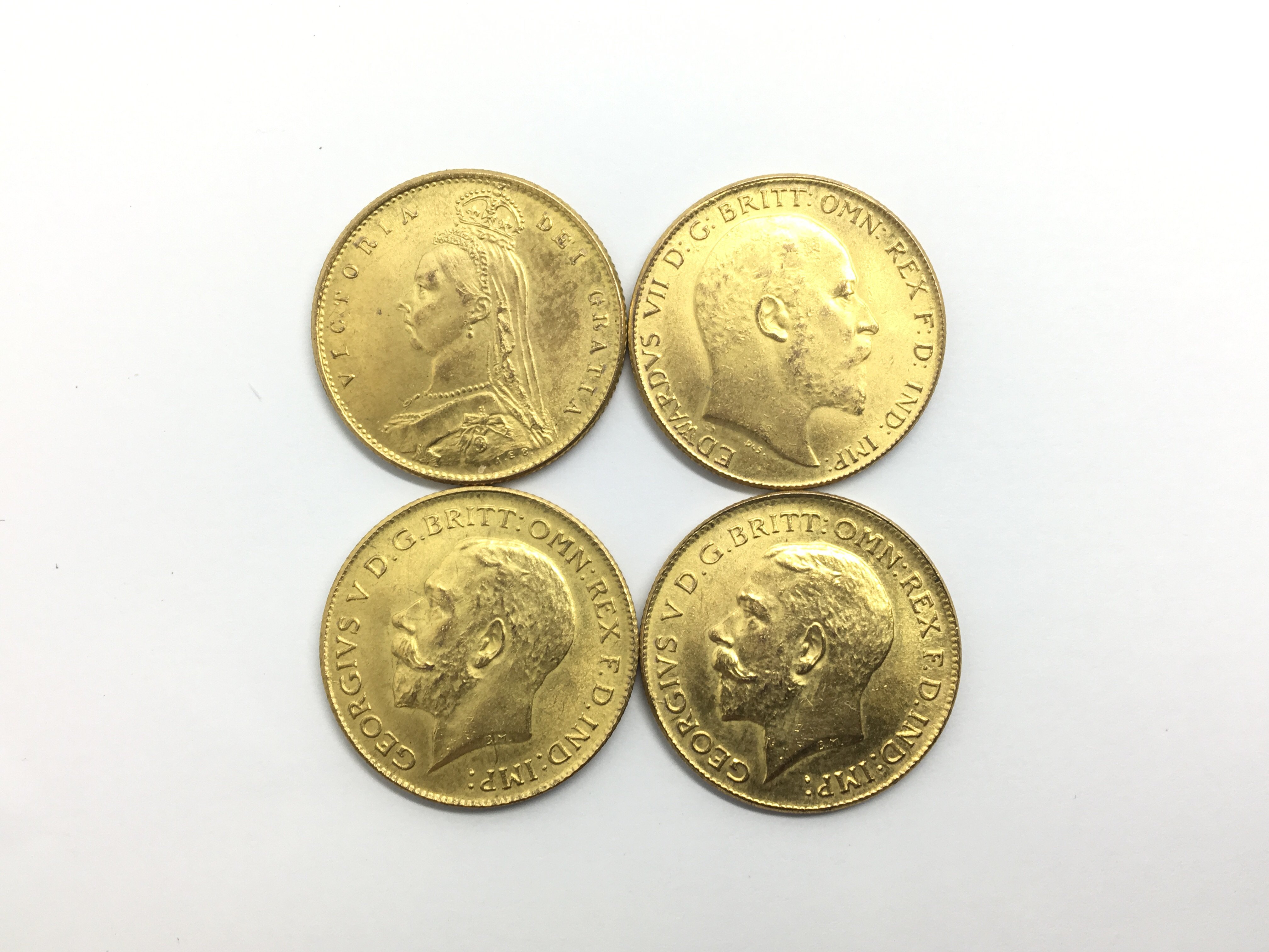 Four half sovereigns comprising Victorian half sov - Image 2 of 2