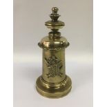 A heavy brass ornamental chess piece, approx 18cm.