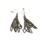 A pair of Victorian cut steel earrings with screw
