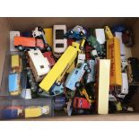 A large boxed of loose diecast vehicles including