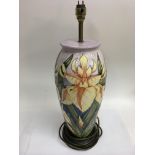 A large Moorcroft 'Windrush' pattern lampbase, designed by Debbie Hancock.Approx 52cm