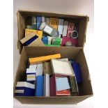 A collection of boxed 35mm slides, largely geograp