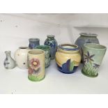 A collection of Radford art pottery of various Art