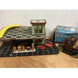 Tin plate battery operated Grandpas classic car in