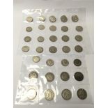 A collection of pre 1947 George VI coins. All us