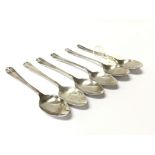 A set of six silver spoons, hallmarked Sheffield 1