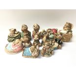 A collection of vintage Pendelfin figures of rabbi
