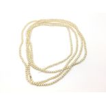 A fine cultivated seed pearl necklace.