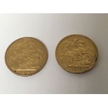 Two gold full Sovereigns dated 1912. (2)