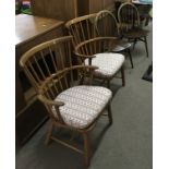 Two Ercol Windsor stickback chairs plus two other