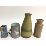 A Robert Fournier studio pottery vase, a Fishley H