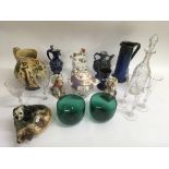 A collection of ceramics and glass including pair