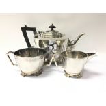A Martin Hall & Co Ltd silver plate tea pot, sugar