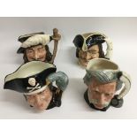 Four Royal Doulton character jugs comprising 'Mark