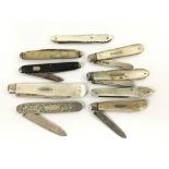 A collection of nine fruit knives to include so ex