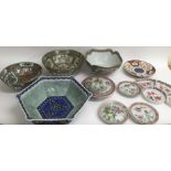 A group of Chinese ceramics including Canton bowls
