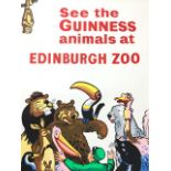 A rare Edinburgh Zoo Guinness poster dipicting the