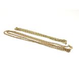 Two 9ct gold chain necklaces. Total weight approxi