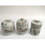 Three 19th century, Chinese porcelain famille rose