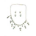 An old silver and turquoise necklace with conformi