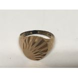 A Gents 9carat gold signet type ring weight 5g app