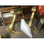 A pair of marble top gilt metal carved tables