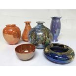 A collection of lustre vase including Wilton ware
