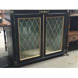 A French style black painted two door glazed cabin