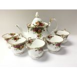 A Royal Albert Old English Country Rose tea and dinner set.