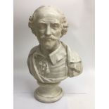 A plaster bust, possibly Charles Dickens, approx 5