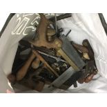 A bag of old woodworking tools including an R.Grov