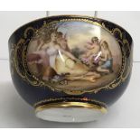 A Vienna 'Musik' porcelain bowl, the colbalt blue