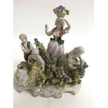 A continental porcelain figural group of grape pic