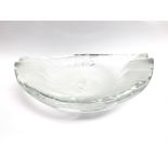 A Lalique fluted glass bowl, measures approximatel