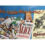 A large Walt Disney Film Poster Alice in wonderland. Printed by S&D.S Ltd.