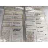 A collection of Ordnance Survey maps.