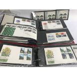 A collection of first day covers and stamp albums various and miniature stamps
