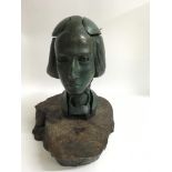 A bronze bust in the form of Christopher Columbus