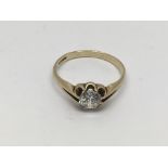 A CZ solitaire 9ct gold ring, approx 3.68g and app