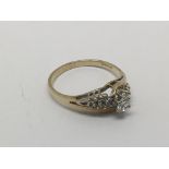 A 9ct gold ring st with CZ stones, approx 2.3g and