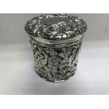 A Edwardian silver and glass tidy jar Chester hallmarks