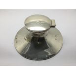 A silver capstan inkwell, assay indistinct.