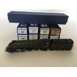 Hornby Dublo, HO/OO scale, Mallard locomotive and tender, #3211 also included is Corridor coach x2